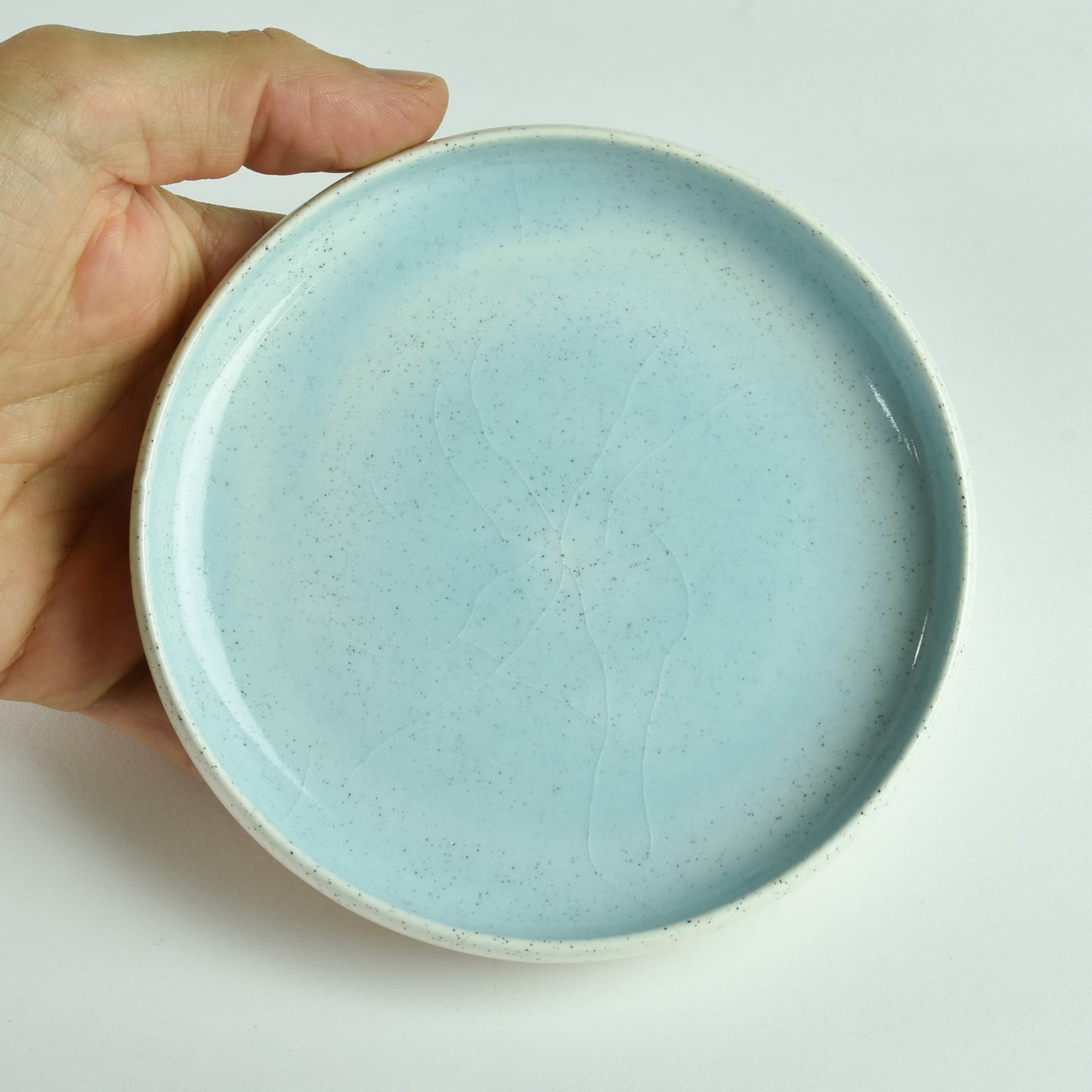 Pin Dish "Aqua Glass Crackle"
