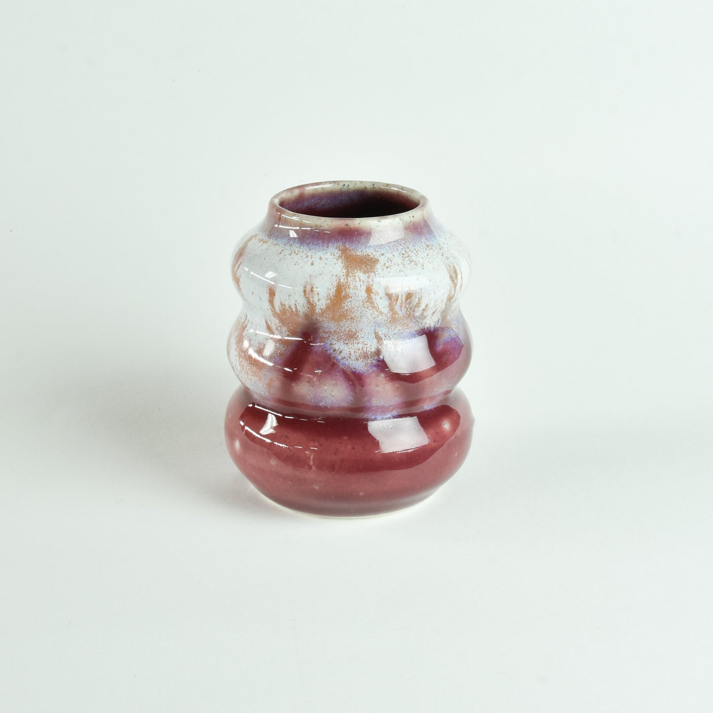 Small Vase Cream and Cherries Curves