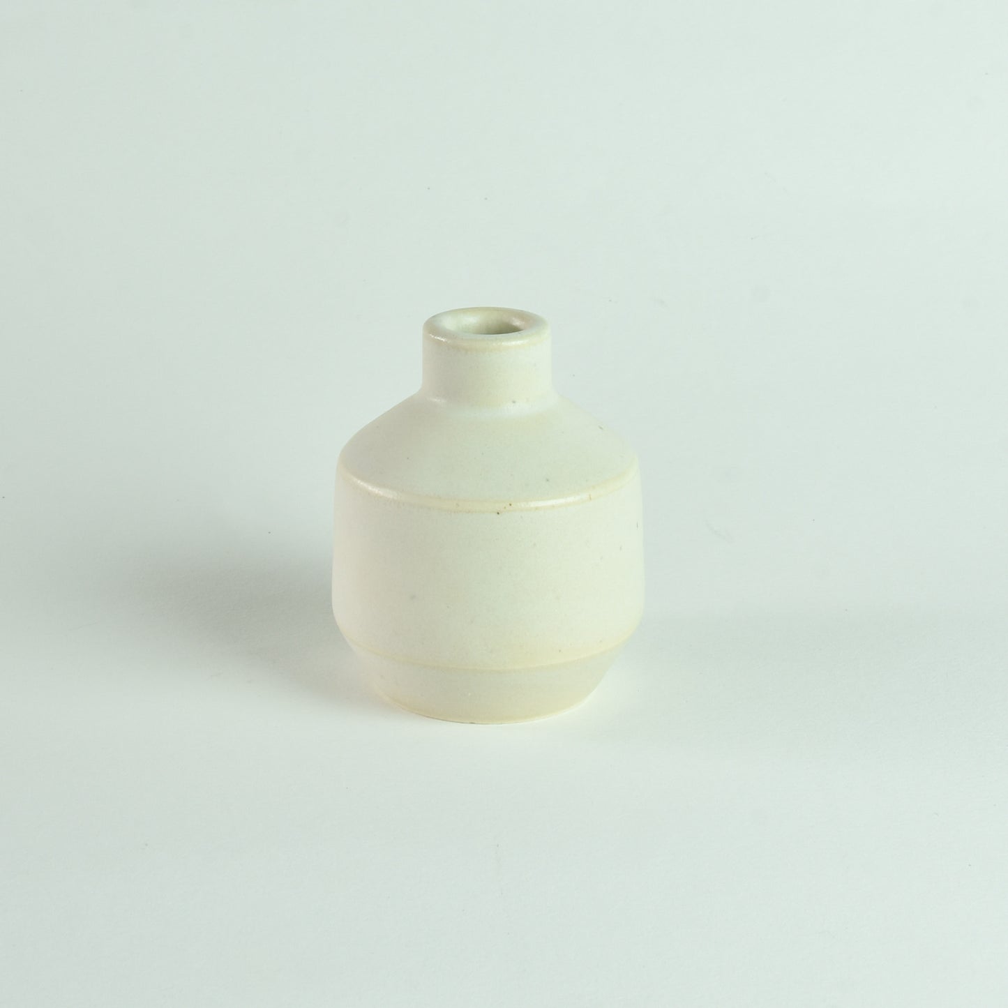 Small Vase Edged White Matte